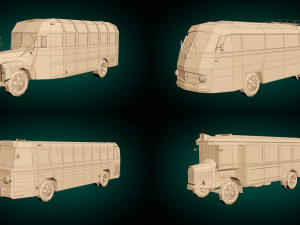 low poly bus pack 03 3D-Modell