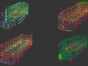 low poly bus pack 03 3D-Modell