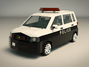 low poly police van 05 3D Model