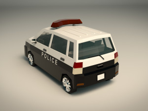 low poly police van 05 Modelo 3D