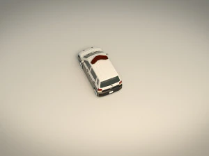 low poly police van 05 3D Model
