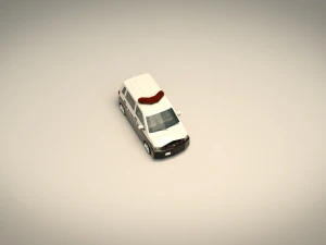 low poly police van 05 3D Model