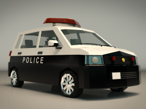 low poly police van 05 Modelo 3D
