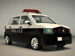 low poly police van 05 3D Model