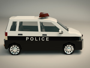 low poly police van 05 Modelo 3D