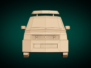 low poly police van 05 Modelo 3D