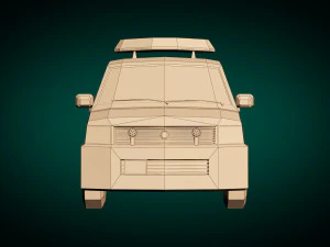 low poly police van 05 3D Model