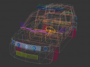 low poly police van 05 Modelo 3D