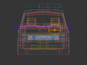 low poly police van 05 Modelo 3D