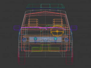 low poly police van 05 3D Model