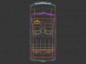 low poly police van 05 3D Model