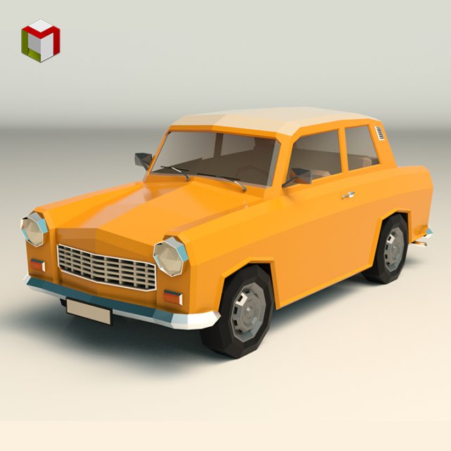 low poly sedan car 13 Modelo 3D .c4d .max .obj .3ds .fbx .stl .blend 