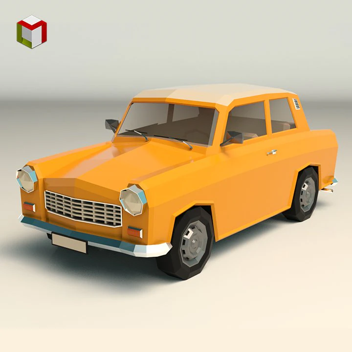 low poly sedan car 13 3D Model .c4d .max .obj .3ds .fbx .stl .blend
