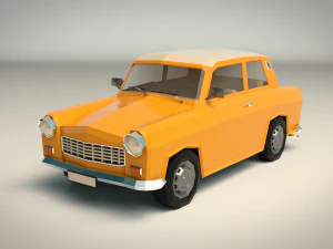 low poly sedan car 13 3D Model