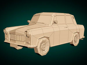low poly sedan car 13 3D Model
