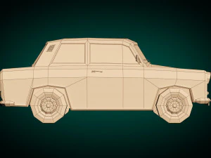 low poly sedan car 13 3D Model