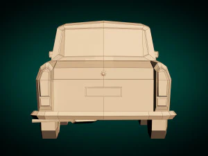 low poly sedan car 13 3D Model