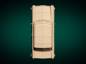low poly sedan car 13 3D Model