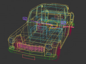 low poly sedan car 13 Modelo 3D