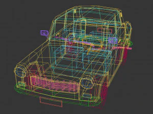 low poly sedan car 13 3D Model