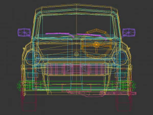 low poly sedan car 13 3D Model
