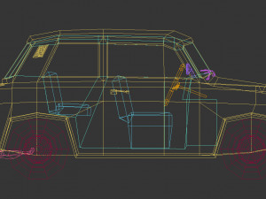 low poly sedan car 13 Modelo 3D