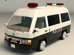 low poly police van 06 3D-Modell