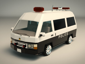 low poly police van 06 3D-Modell
