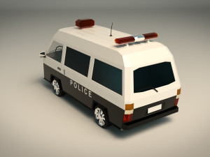 low poly police van 06 3D-Modell