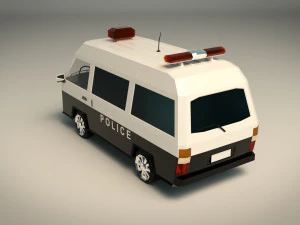 low poly police van 06 3D Model