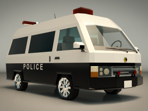 low poly police van 06 3D-Modell