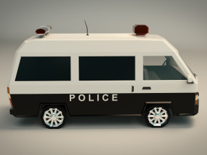 low poly police van 06 3D-Modell