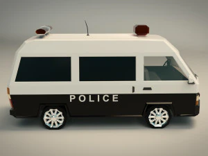 low poly police van 06 3D Model