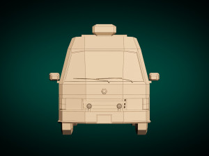low poly police van 06 3D-Modell