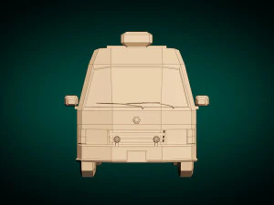 low poly police van 06 3D Model
