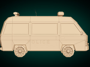 low poly police van 06 3D-Modell