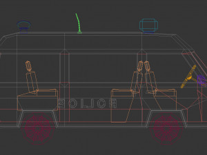 low poly police van 06 3D-Modell