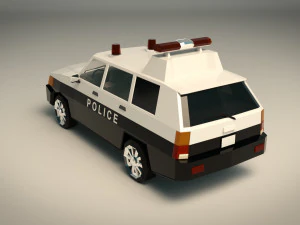 low poly police van 07 3D Model
