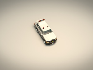 low poly police van 07 3D 模型