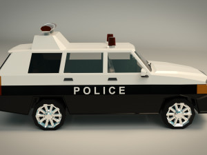 low poly police van 07 3D 模型