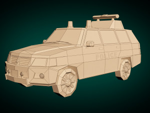 low poly police van 07 3D 模型