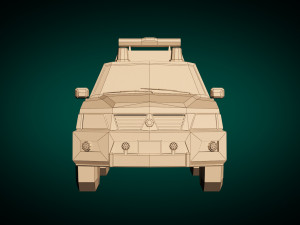low poly police van 07 3D 模型