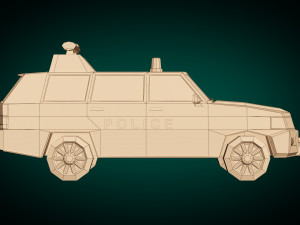 low poly police van 07 3D 模型