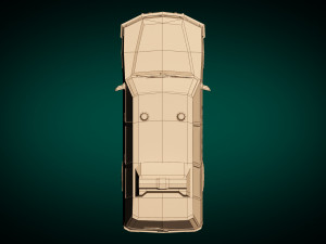 low poly police van 07 3D 模型