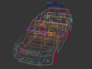 low poly police van 07 3D 模型