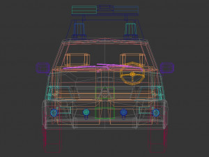 low poly police van 07 3D 模型