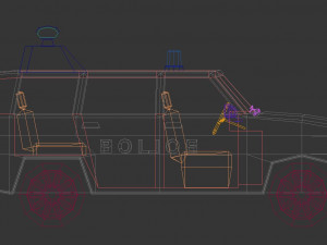 low poly police van 07 3D 模型