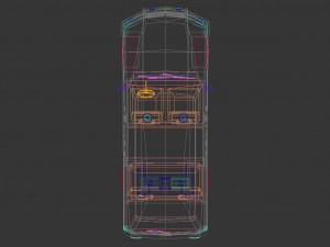 low poly police van 07 3D 模型