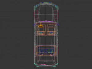 low poly police van 07 3D Model