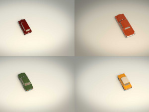 low poly sedan car pack 03 3D 模型